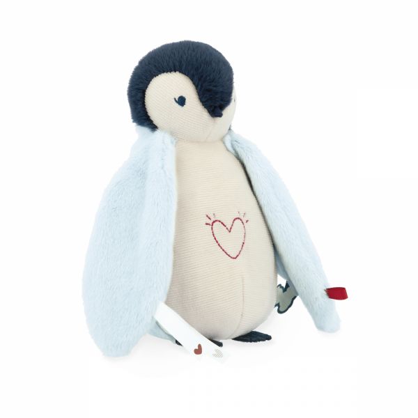 Peluche Veilleuse pingouin bleu