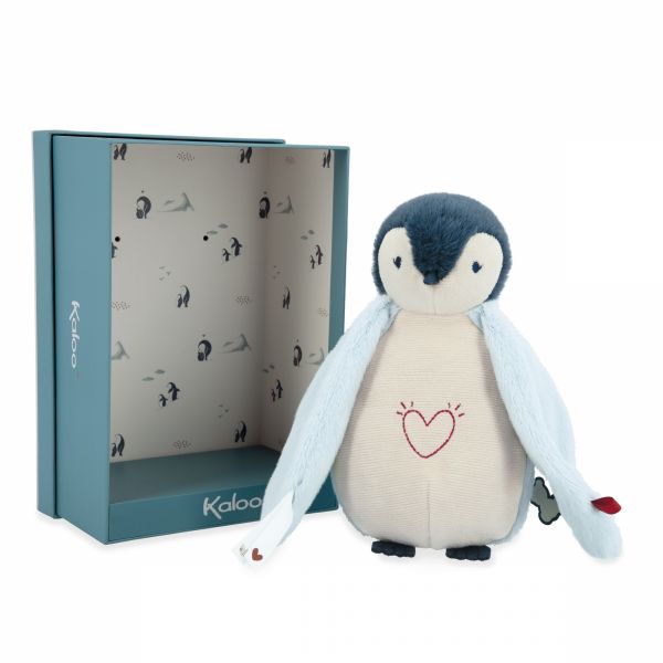 Peluche Veilleuse pingouin bleu