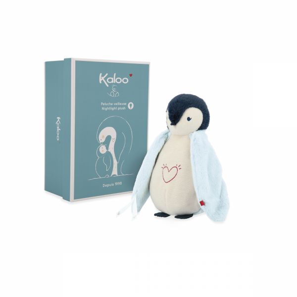 Peluche Veilleuse pingouin bleu