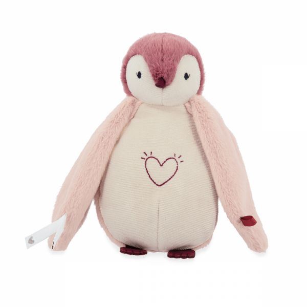 Peluche Veilleuse pingouin rose