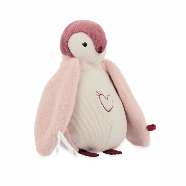 Peluche Veilleuse pingouin rose