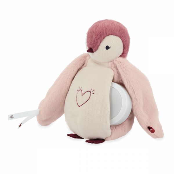 Peluche Veilleuse pingouin rose