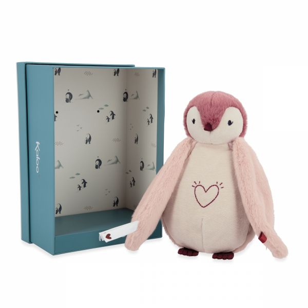 Peluche Veilleuse pingouin rose