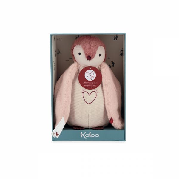 Peluche Veilleuse pingouin rose