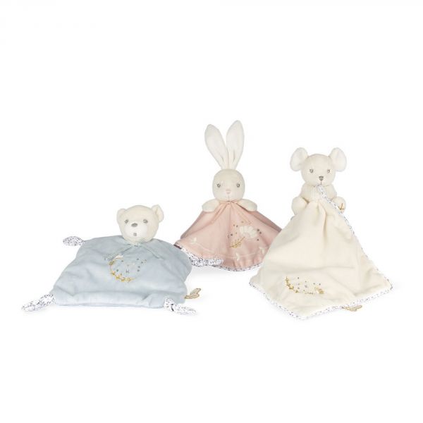 Doudou plat plume ourson 25 cm