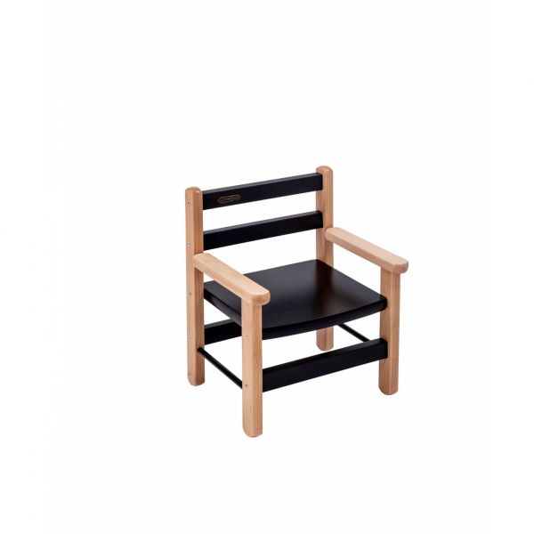 Petit fauteuil enfant avec accoudoirs Juliette Hybride noir