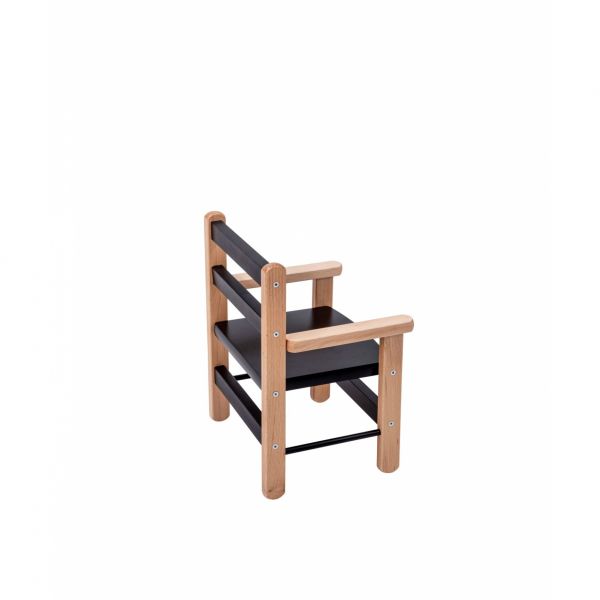 Petit fauteuil enfant avec accoudoirs Juliette Hybride noir