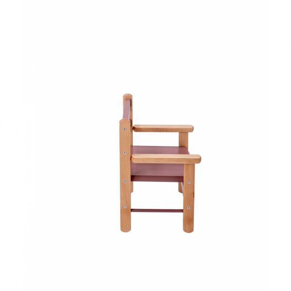 Petit fauteuil enfant avec accoudoirs Juliette Hybride vieux rose