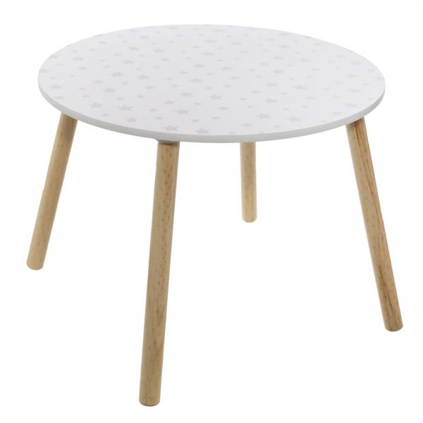 Table enfant Douceur Blanche étoiles grises