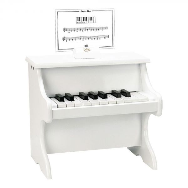 Piano en bois 18 touches Blanc