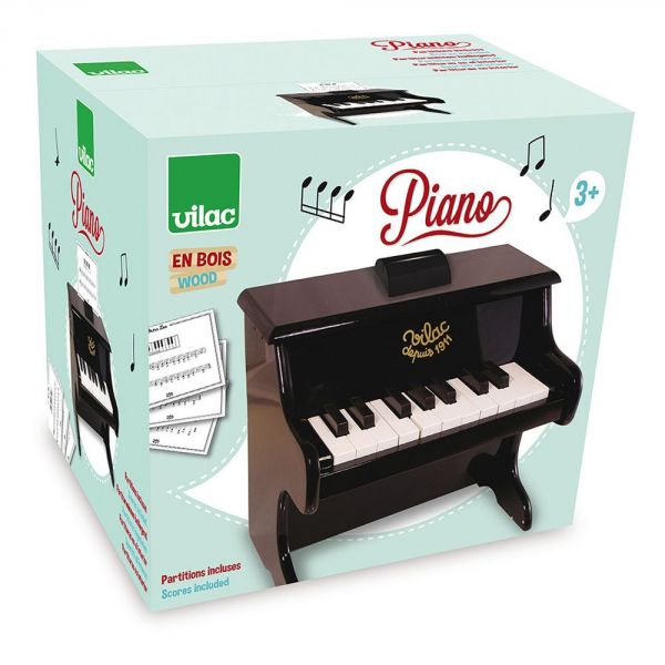 Piano en bois 18 touches Noir