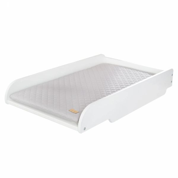 Plan à langer blanc avec matelas taupe