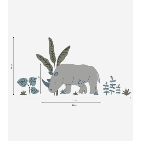 Planche de stickers 64 x 90 cm - Les Rhino