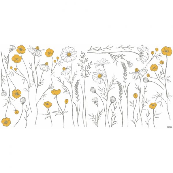 Planche de stickers 64 x 130 cm - Grandes fleurs de Camomille