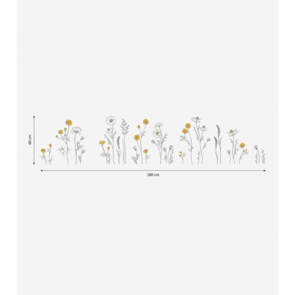 Planche de stickers 64 x 130 cm - Grandes fleurs de Camomille