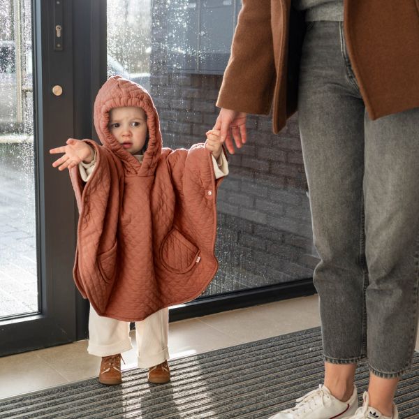 Poncho chaud de voyage Pady quilted jersey Brick