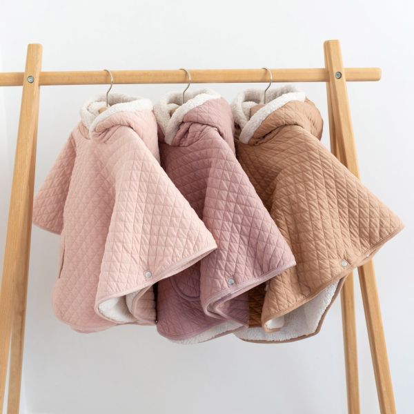 Poncho chaud de voyage Pady quilted Blush