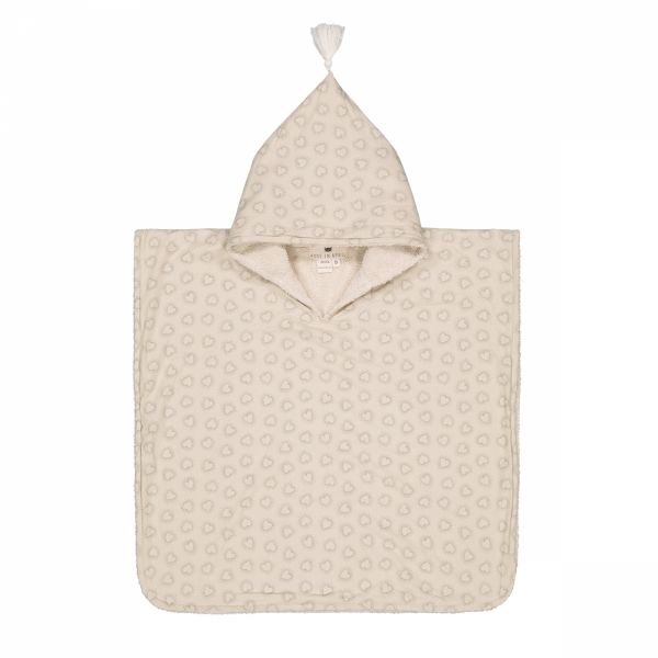 Poncho de Bain Pepito Dotted Heart Greige 4-6 ans