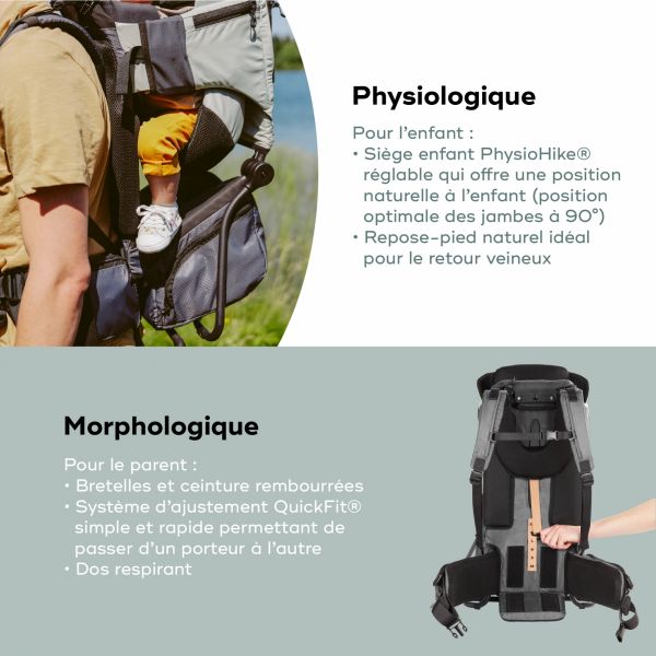 Porte bébé de randonnée Moov & Hike Vert sauge