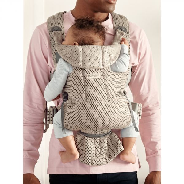 Porte bébé Mini mesh 3D gris beige