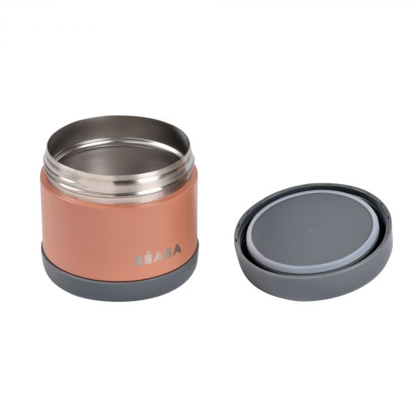 Portion inox isotherme 500 ml Minéral grey / Terracotta