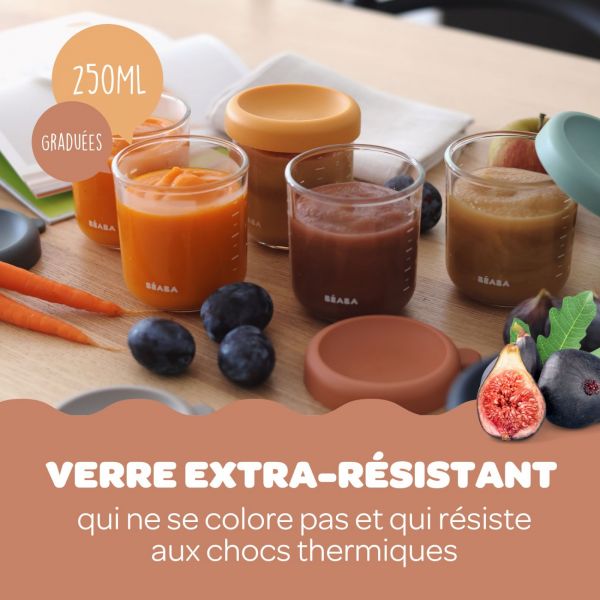 Pot de conservation portion verre 250 ml Terracotta