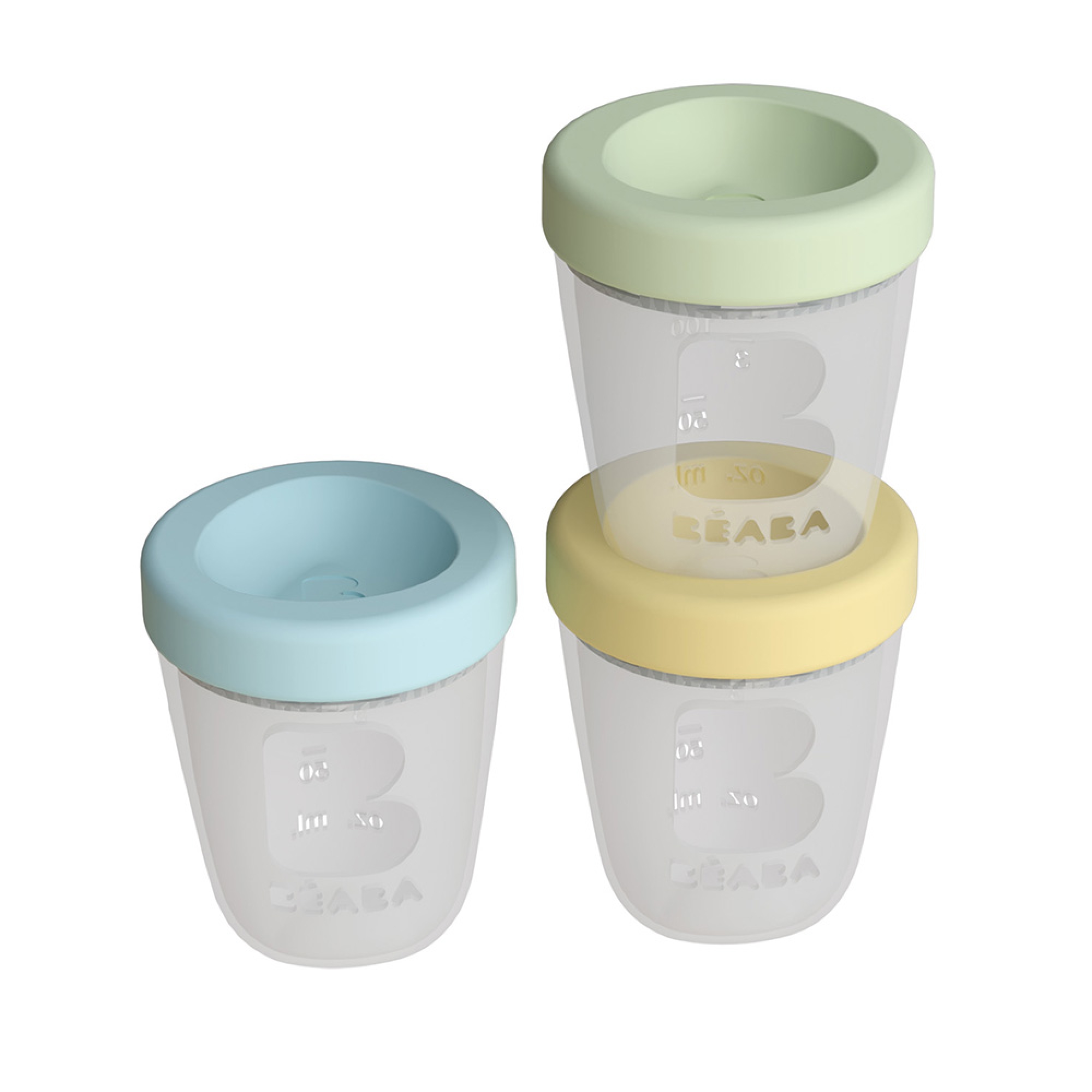 Beaba Lot De 3 Pots De Conservations Portions Silicone 300 Ml Made In Bebe