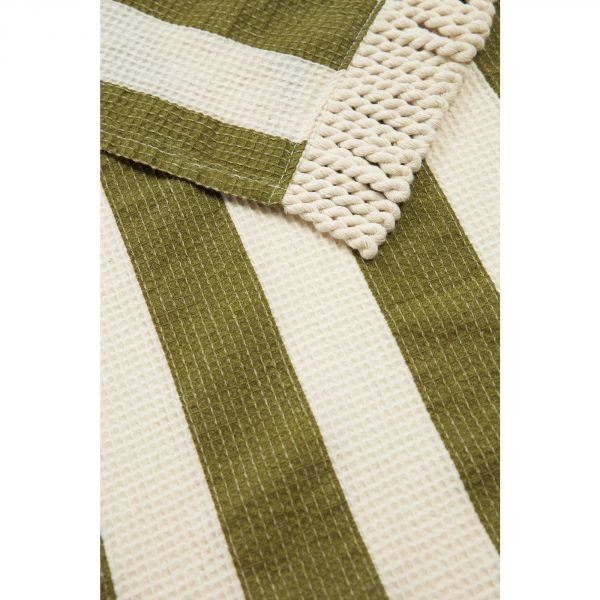 Serviette de plage XL Portofino Pistachio stripes waffle