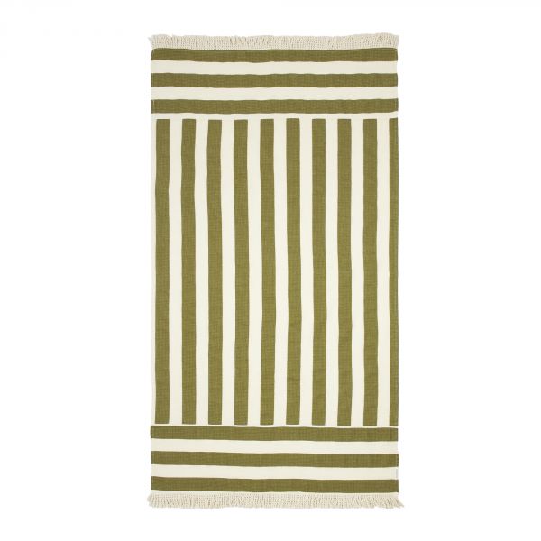 Serviette de plage Portofino Pistachio stripes waffle