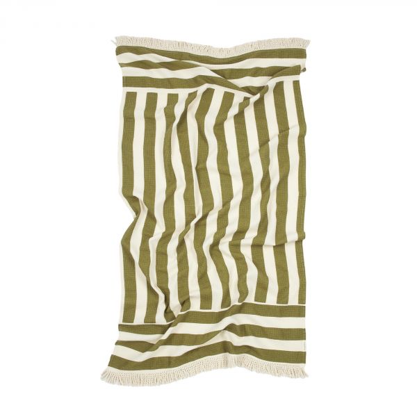 Serviette de plage Portofino Pistachio stripes waffle