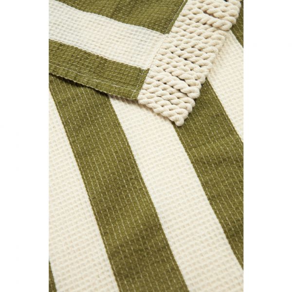 Serviette de plage Portofino Pistachio stripes waffle