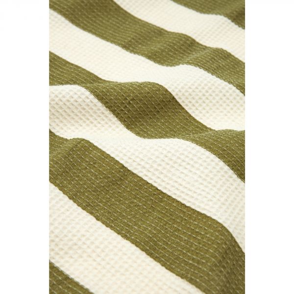 Serviette de plage Portofino Pistachio stripes waffle