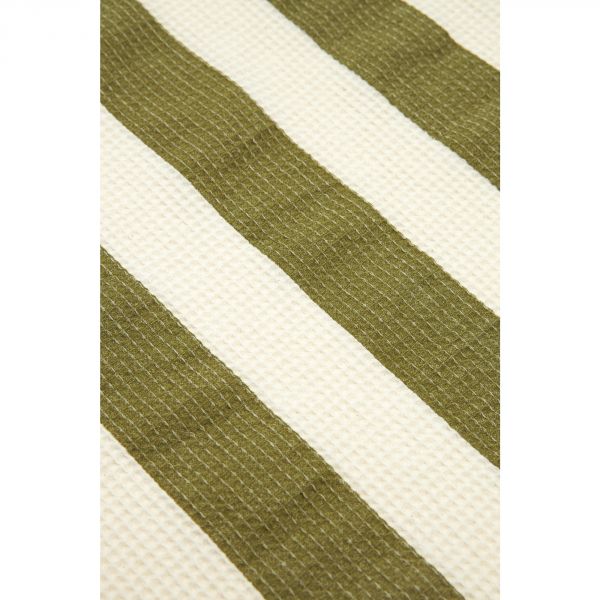 Serviette de plage Portofino Pistachio stripes waffle