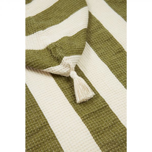 Poncho de plage 1-3 ans Portofino Pistachio stripes waffle