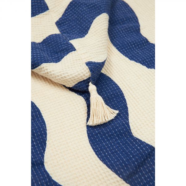 Poncho de plage 6-9 ans Portofino Blue waves waffle