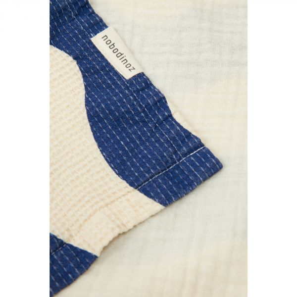 Poncho de plage 6-9 ans Portofino Blue waves waffle