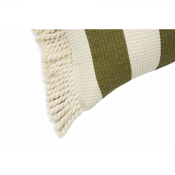 Coussin extérieur imperméable Portofino Pistachio stripes waffle