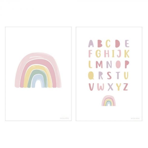 Poster A3 Rainbow Alphabet - pink