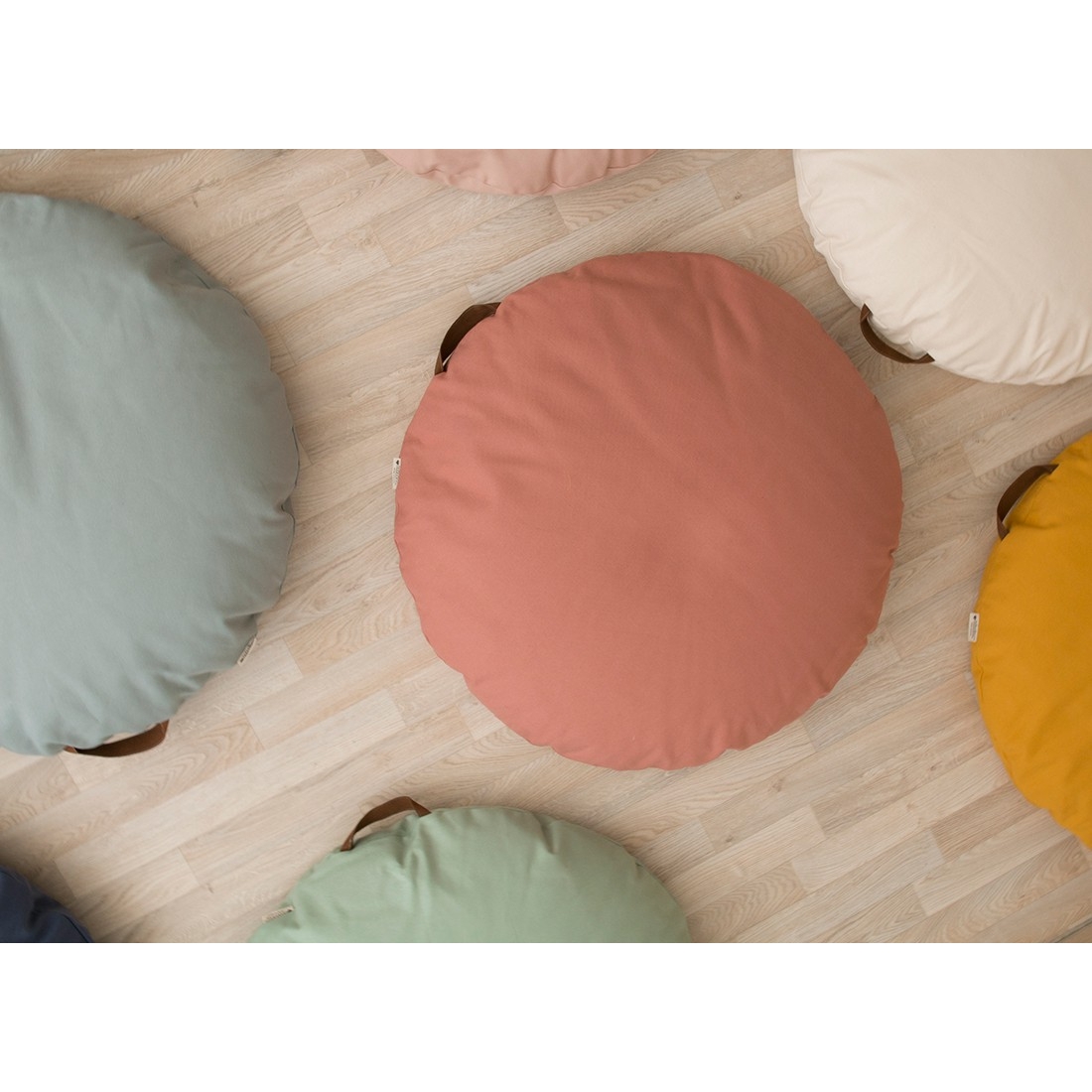 Nobodinoz Pouf Enfant Sahara Riviera Blue Made In Bebe