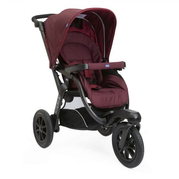 Poussette duo Activ3 Burgundy Powder + siège auto First seat Recline i-Size Black satin