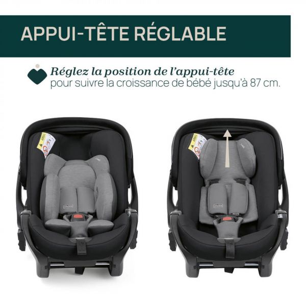 Poussette duo Activ3 Burgundy Powder + siège auto First seat Recline i-Size Black satin