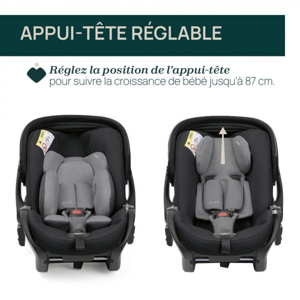 Poussette duo Activ3 Dark Beige + siège auto First seat Recline i-Size Amber glow