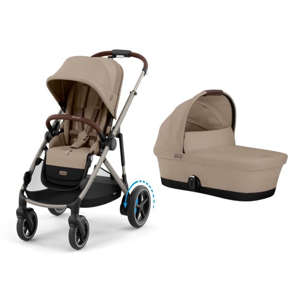 Poussette duo e-Gazelle S Almond Beige + Nacelle S