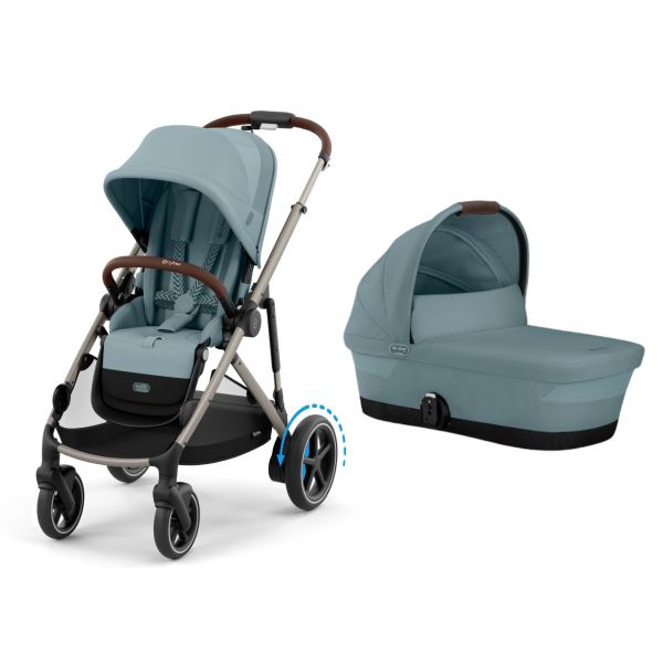 Poussette duo e-Gazelle S Stormy Blue + Nacelle S