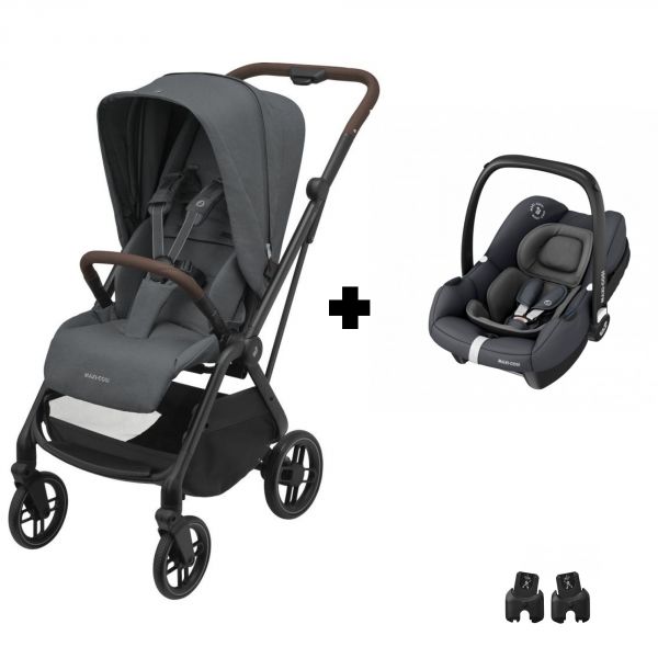 Poussette duo Leona² + siège auto Cabriofix i-Size Twillic Graphite