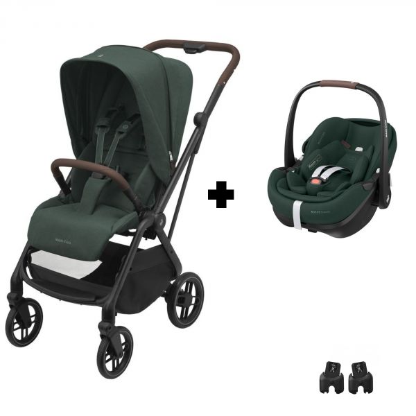 Poussette duo Leona² + Siège auto Pebble 360 pro² Twillic Green