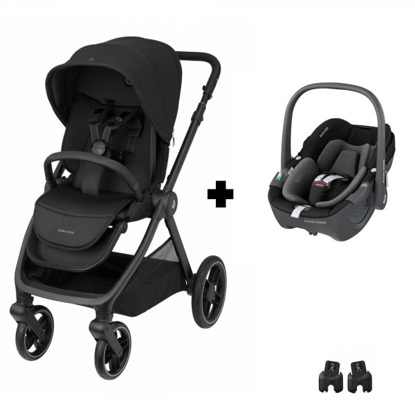 Poussette duo Oxford + siège auto Pebble 360 Twillic Black