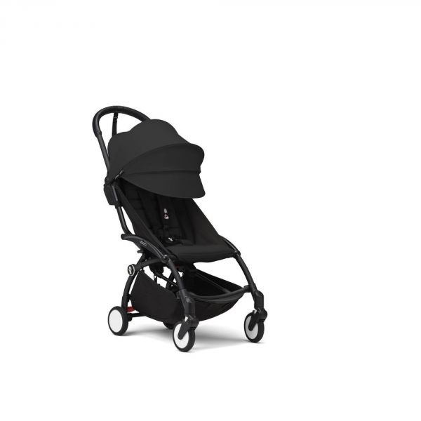Poussette duo YOYO 3 pack 6+ et siège auto Aton B2 Black - Chassis noir - Noir