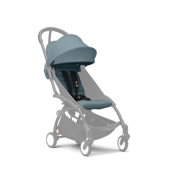 Poussette duo YOYO 3 - Châssis blanc Pack 6+ et siège auto car seat by BeSafe Aqua