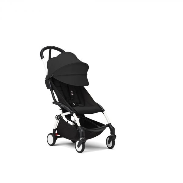 Poussette duo YOYO 3 - Châssis blanc Pack 6+ et siège auto car seat by BeSafe Noir